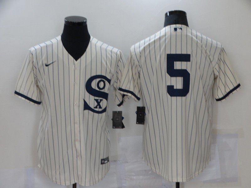 Men Chicago White Sox #5 No Name Cream stripe Dream version Game Nike 2021 MLB Jersey->chicago white sox->MLB Jersey